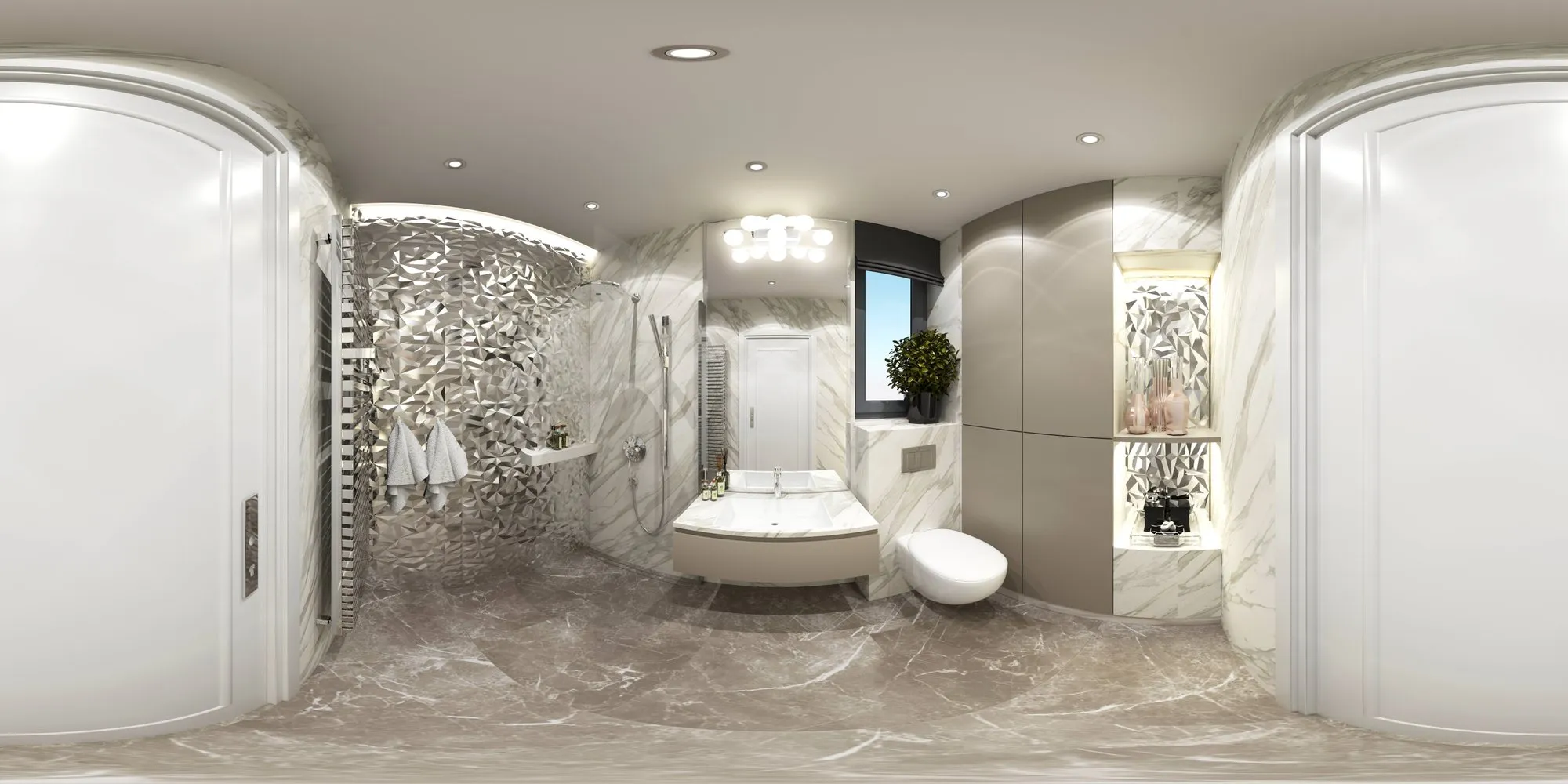 Marble bathroom – 360° panorama preview