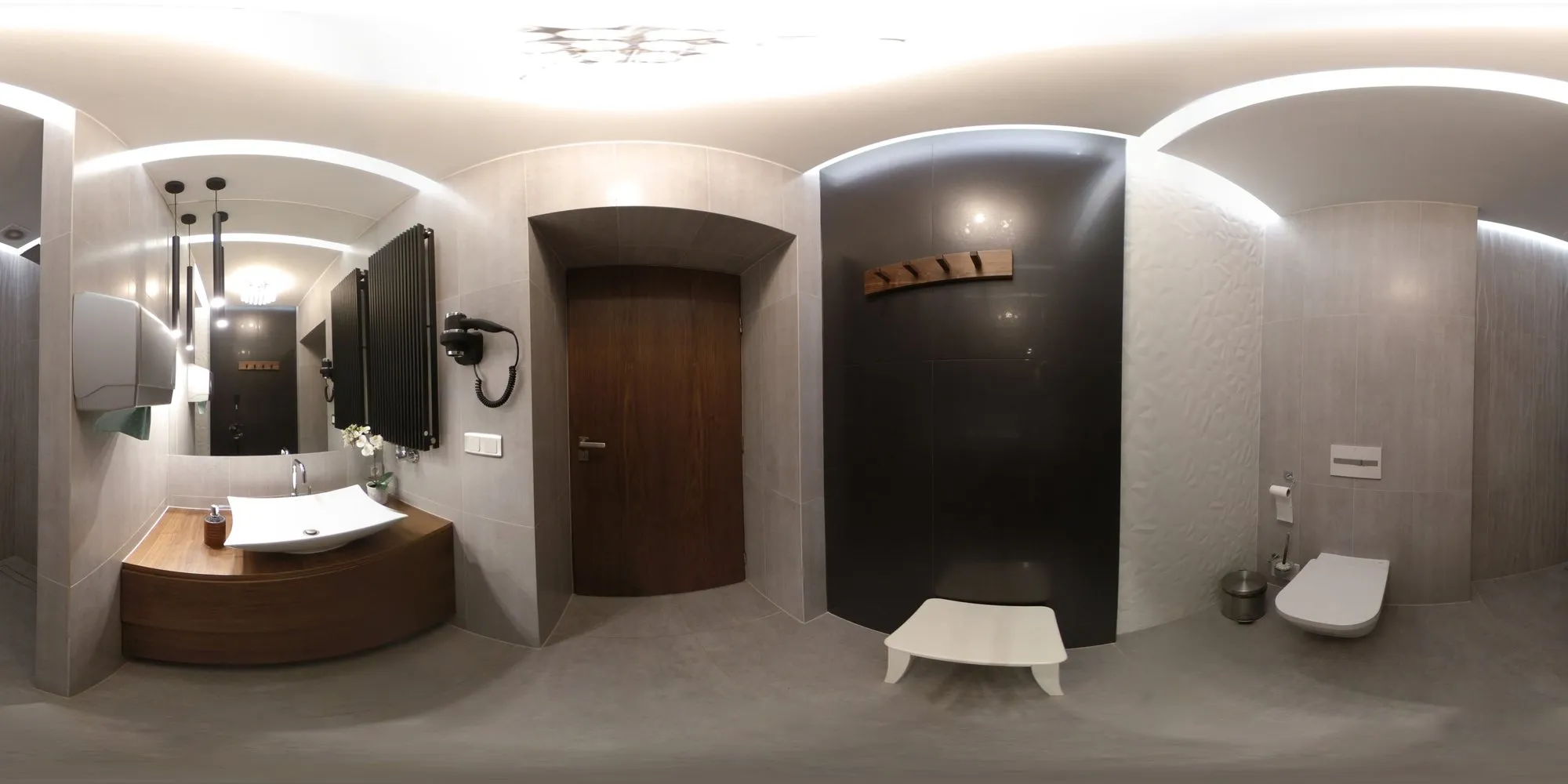 Bathroom with a timber vanity – 360° panorama preview