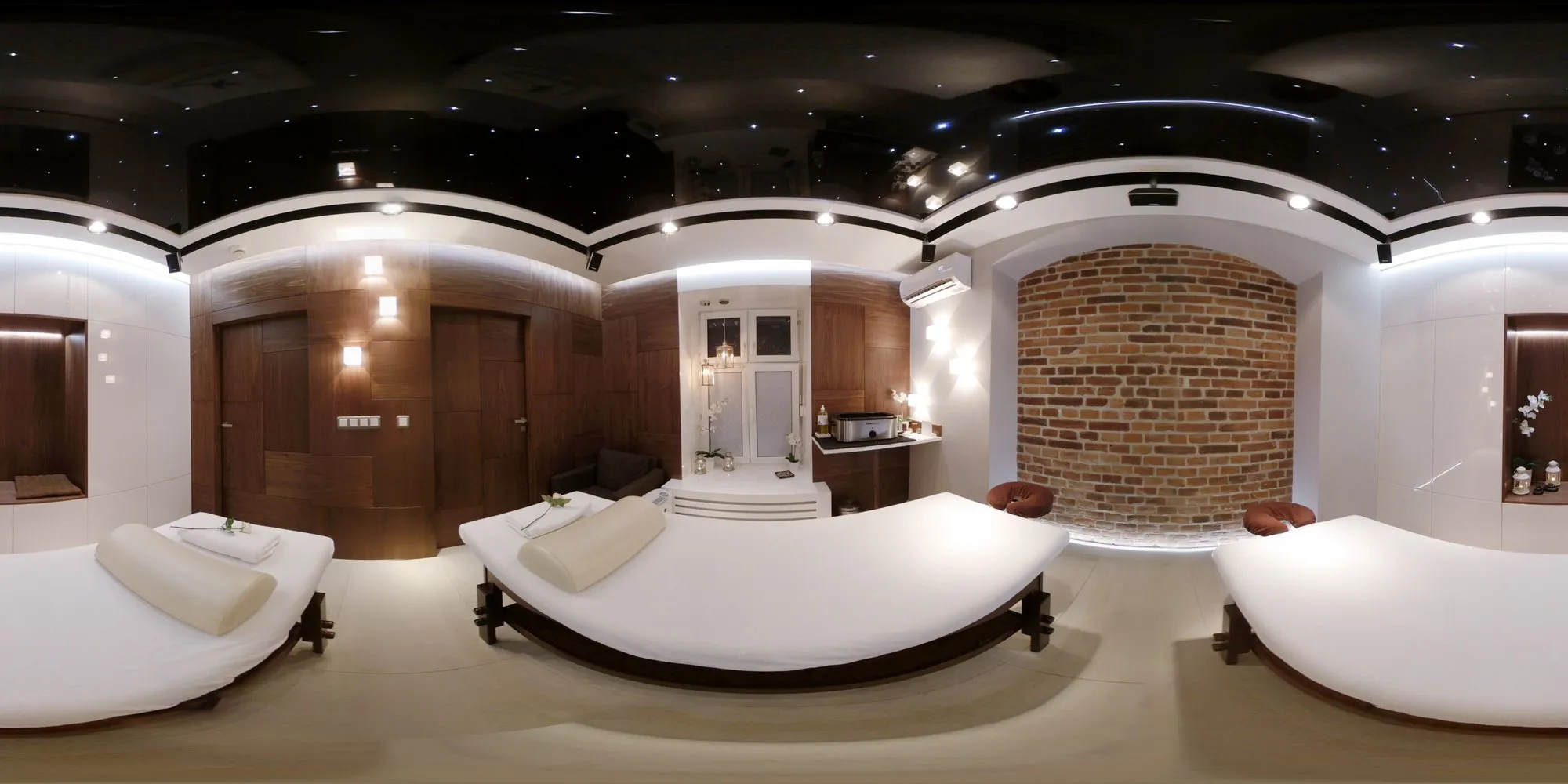 Massage studio with a starry ceiling – 360° panorama preview